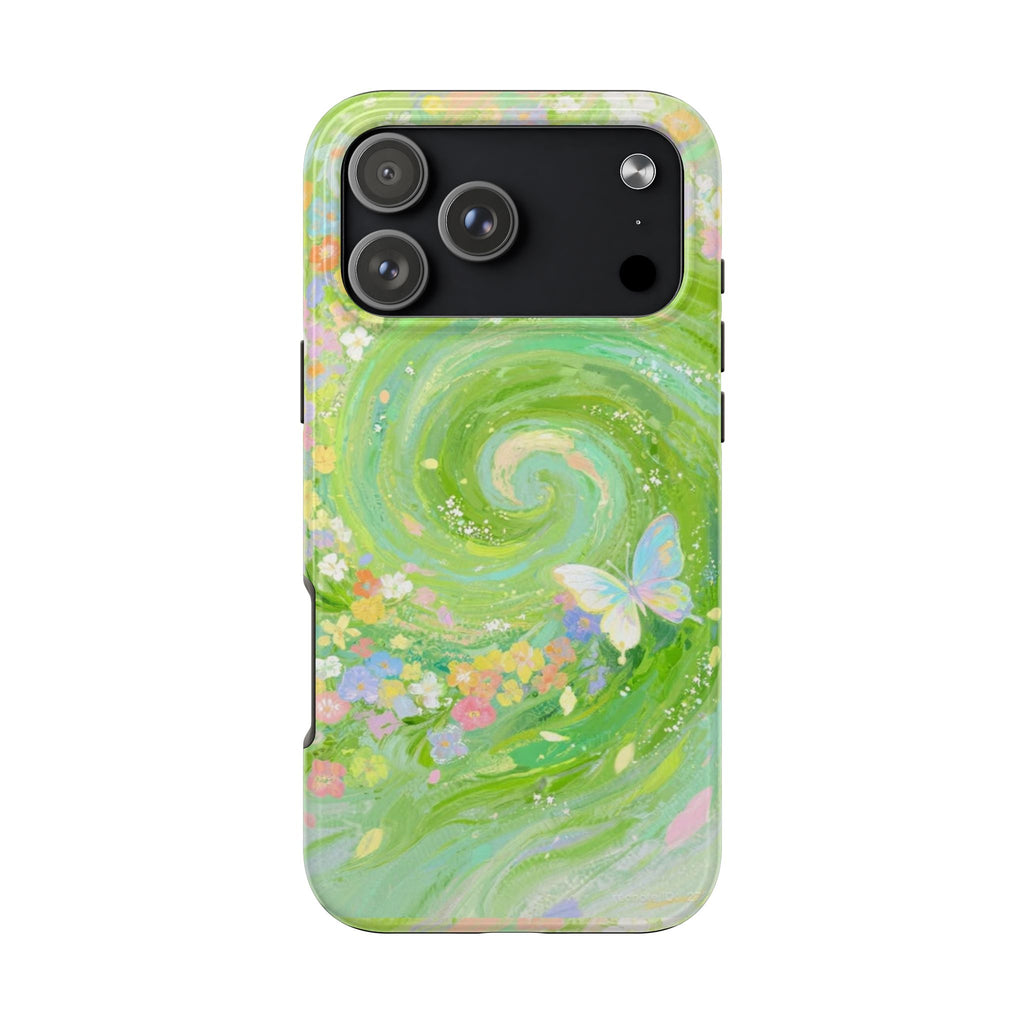 GREEN WHIMSICAL BUTTERFLY PHONE CASE
