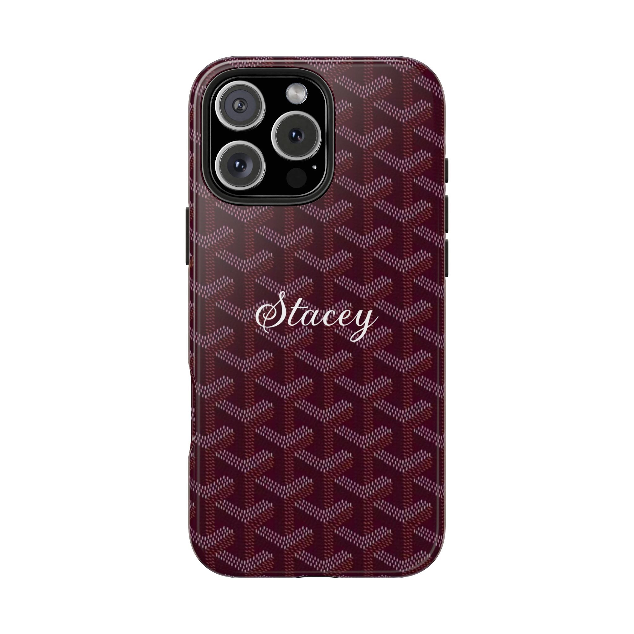 PERSONALIZED PLUM GOYARD CUSTOM NAME PHONE CASE
