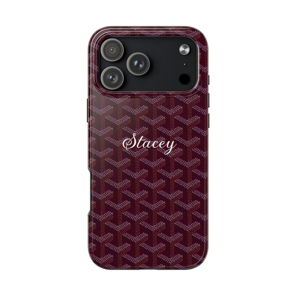 PERSONALIZED PLUM GOYARD CUSTOM NAME PHONE CASE