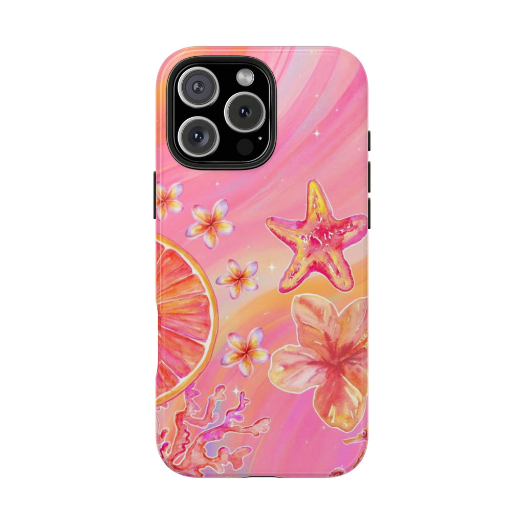 PINK TROPICAL ORANGE OCEAN STAR PHONE CASE