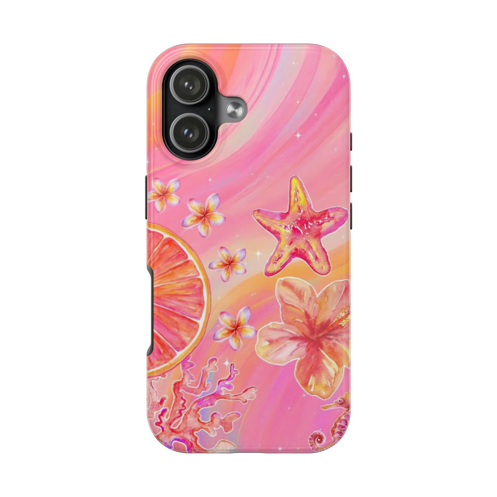 PINK TROPICAL ORANGE OCEAN STAR PHONE CASE