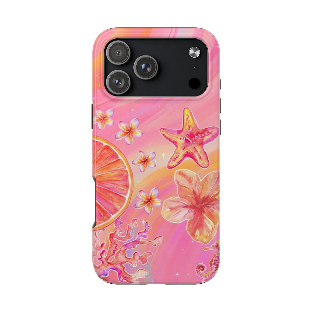 PINK TROPICAL ORANGE OCEAN STAR PHONE CASE