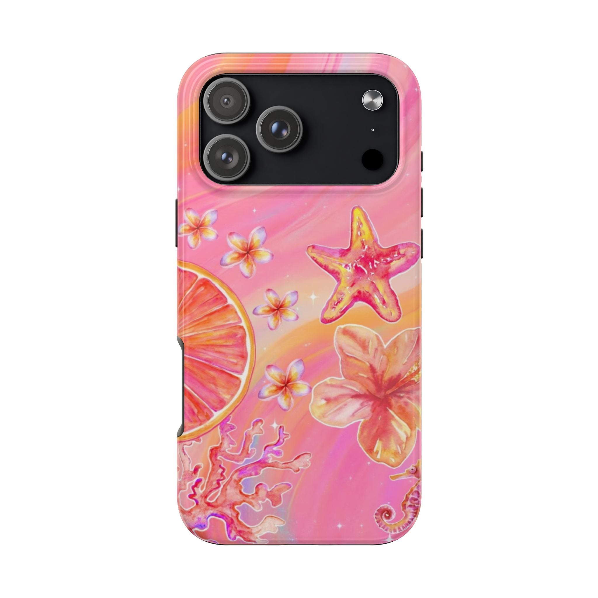 PINK TROPICAL ORANGE OCEAN STAR PHONE CASE