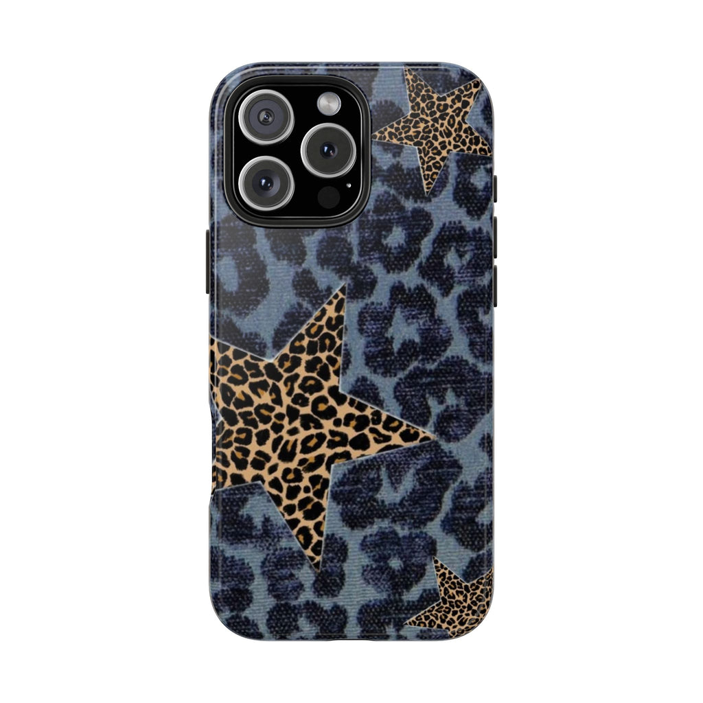 BLUE LEOPARD STARS PHONE CASE