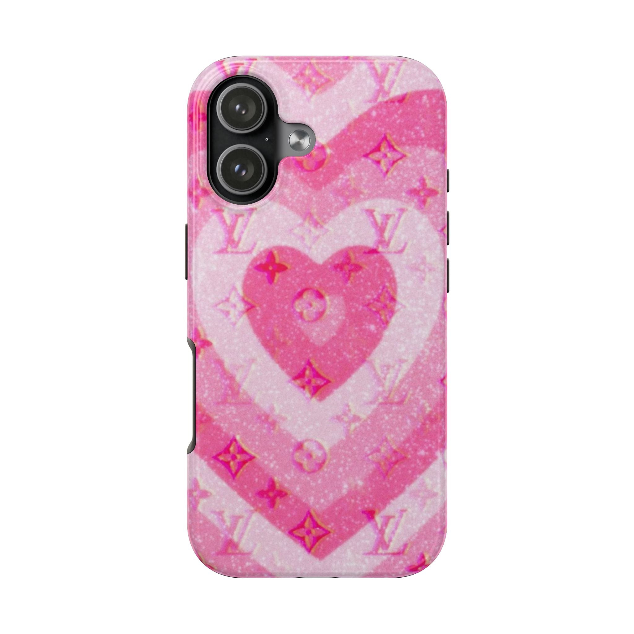 PINK LV HEART PHONE CASE
