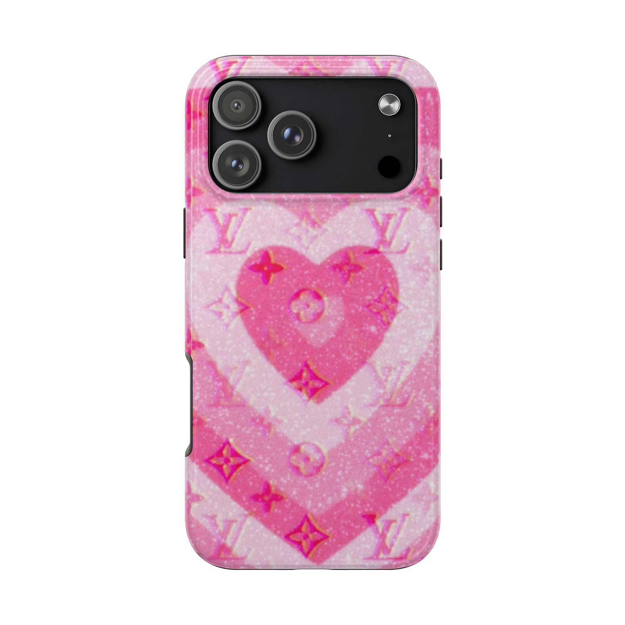 PINK LV HEART PHONE CASE