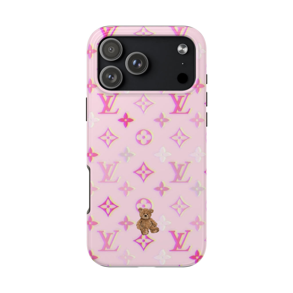 BABY PINK LV MINI TEDDY BEAR PHONE CASE