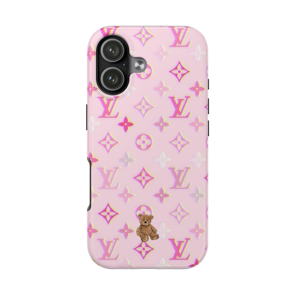 BABY PINK LV MINI TEDDY BEAR PHONE CASE