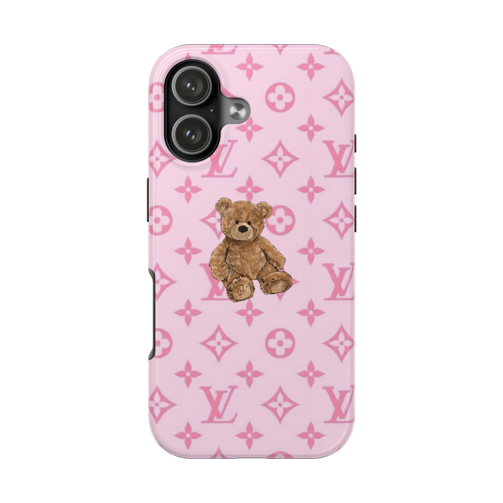 PINK LV TEDDY BEAR PHONE CASE
