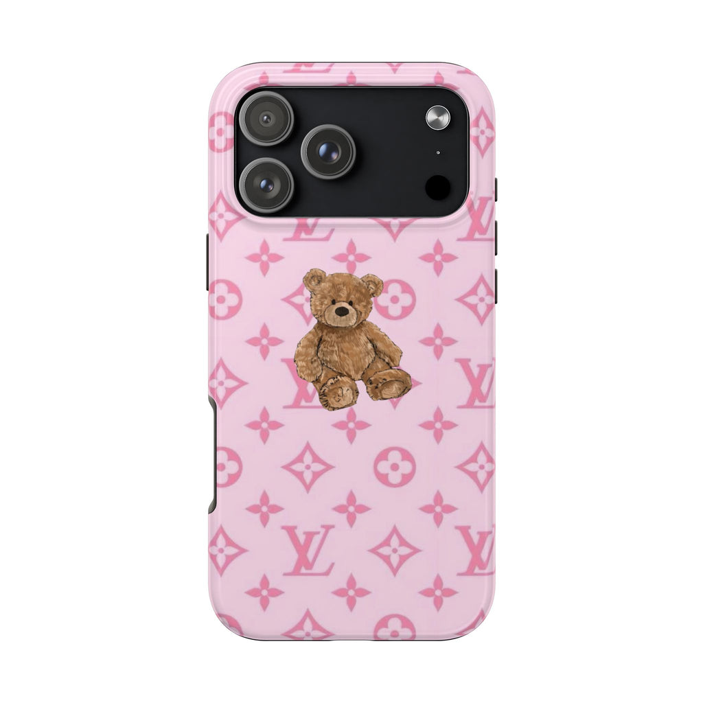 PINK LV TEDDY BEAR PHONE CASE
