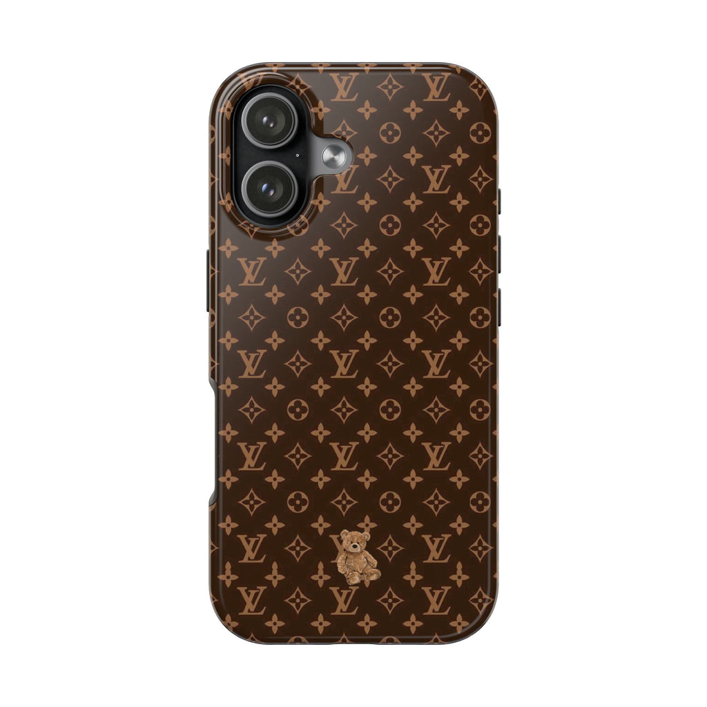 BROWN LV MINI TEDDY BEAR PHONE CASE