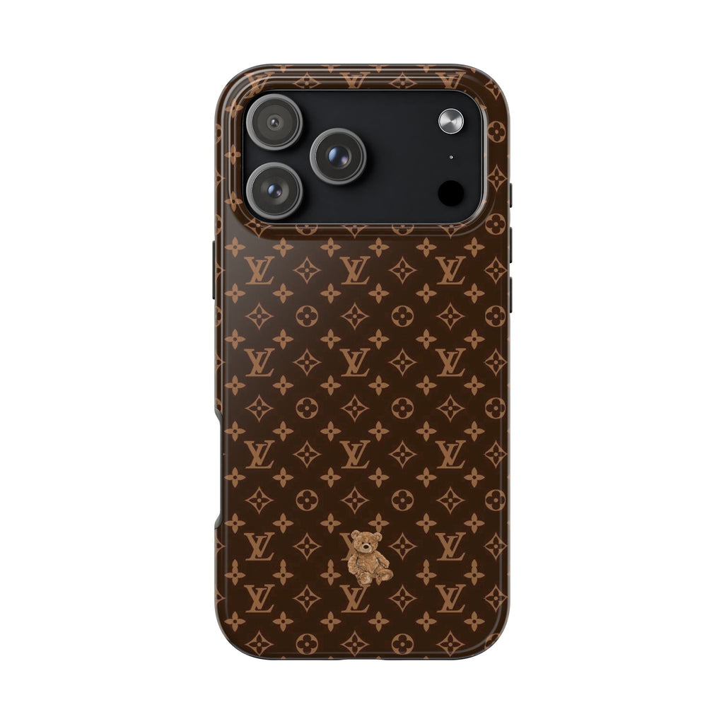 BROWN LV MINI TEDDY BEAR PHONE CASE