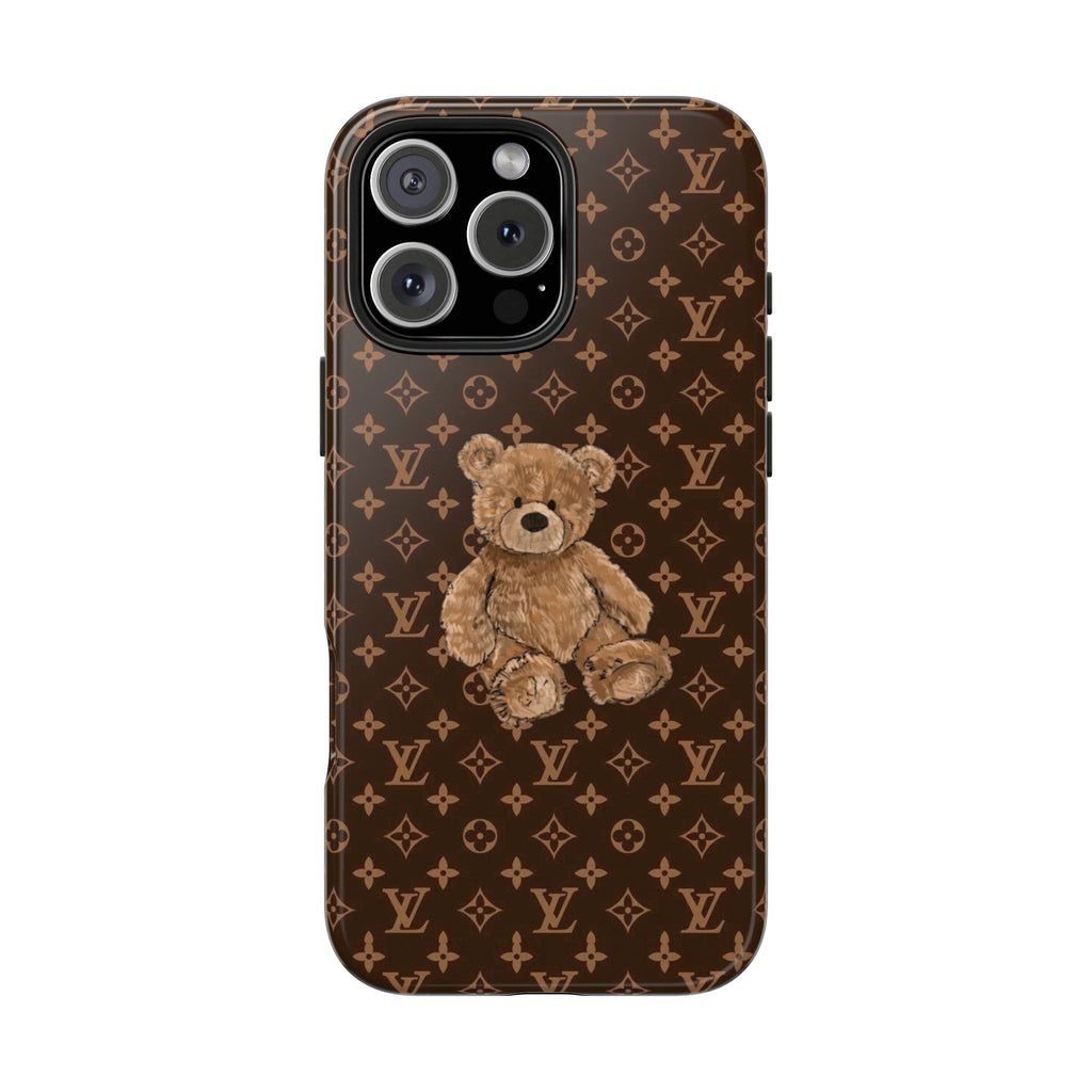 BROWN LV TEDDY BEAR PHONE CASE
