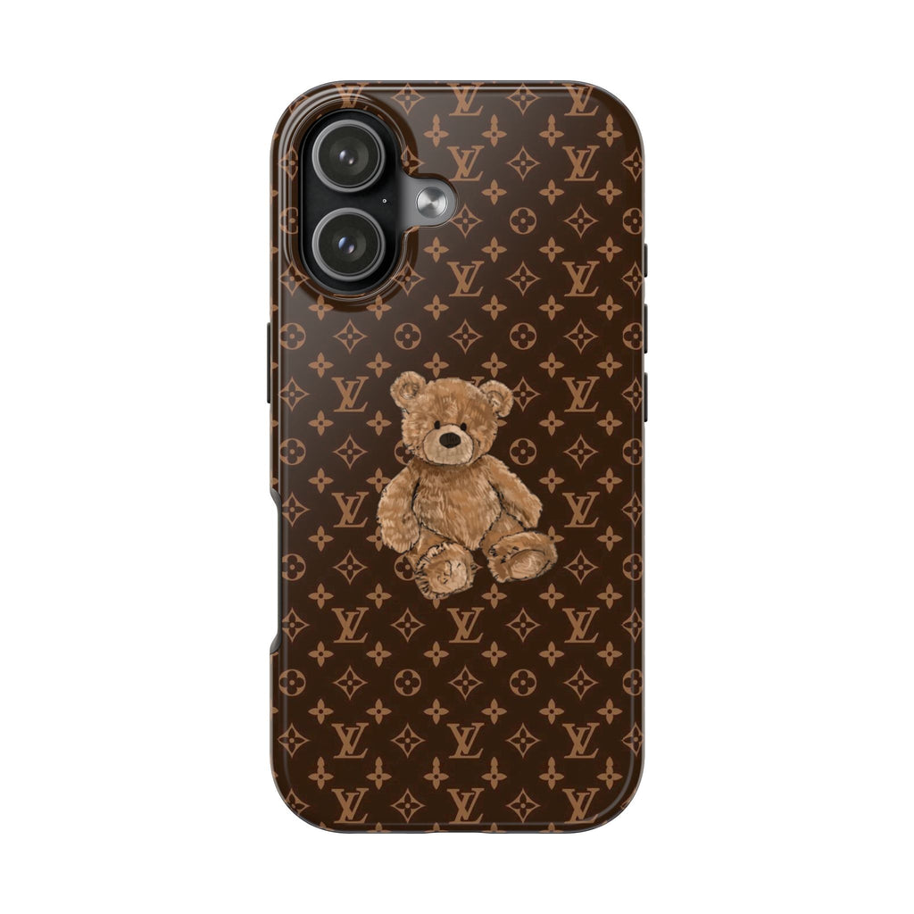 BROWN LV TEDDY BEAR PHONE CASE