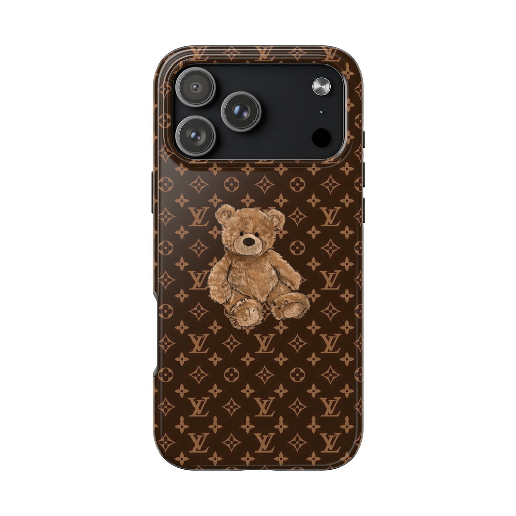 BROWN LV TEDDY BEAR PHONE CASE