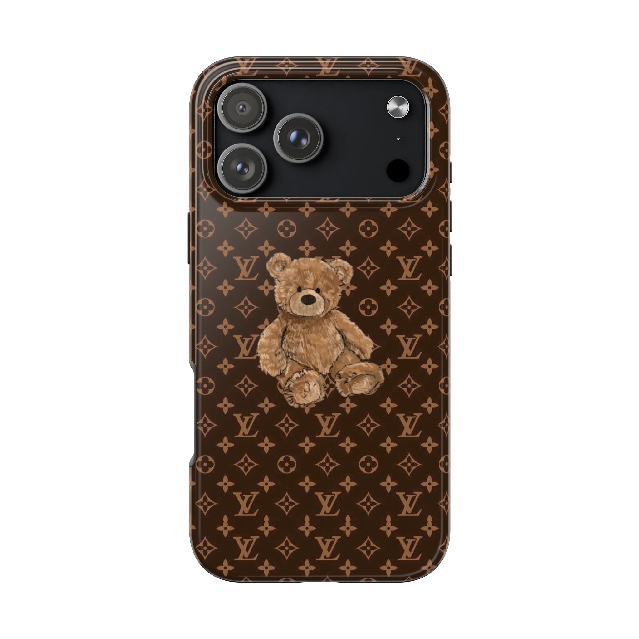 BROWN LV TEDDY BEAR PHONE CASE