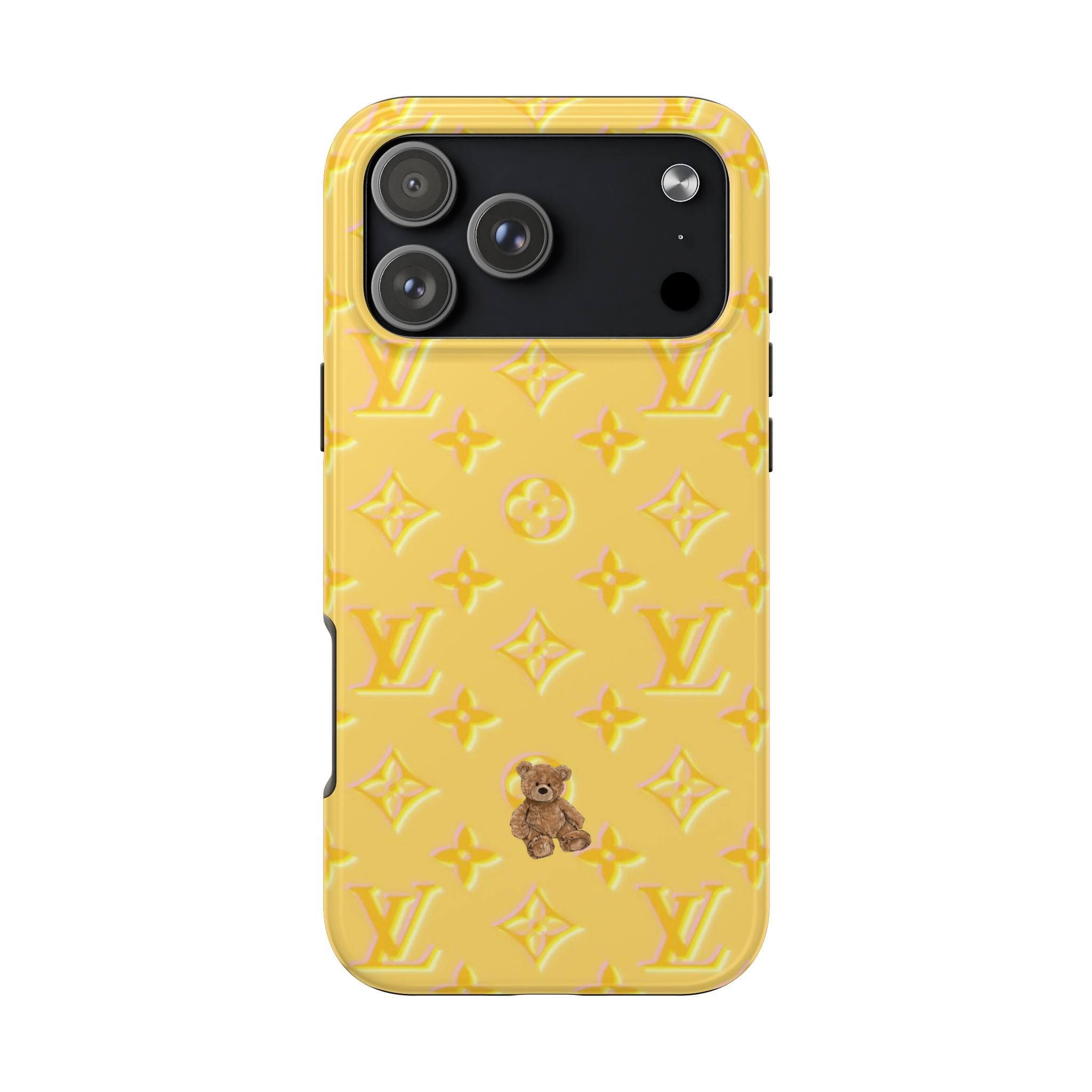 YELLOW LV MINI TEDDY BEAR PHONE CASE
