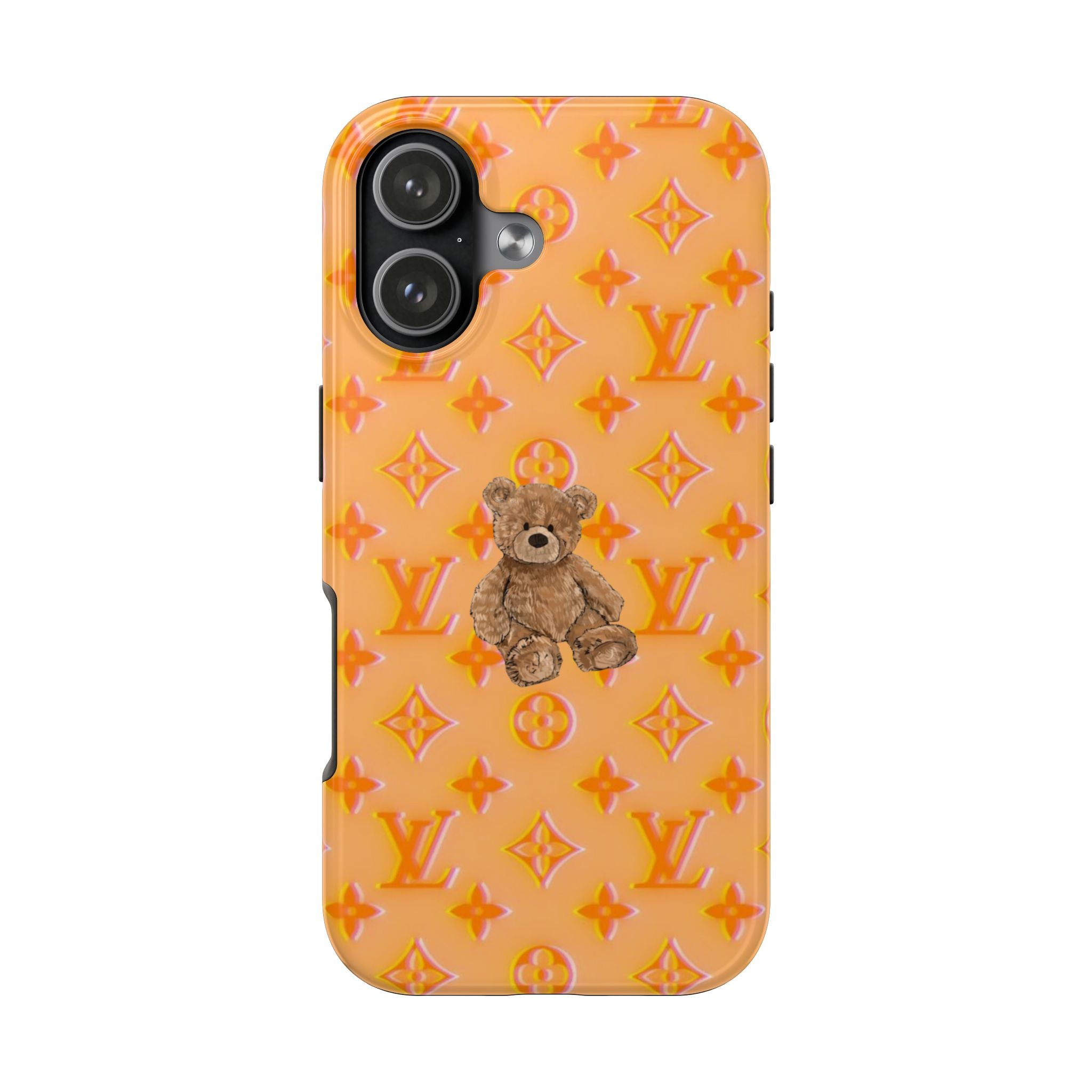 ORANGE LV TEDDY BEAR PHONE CASE