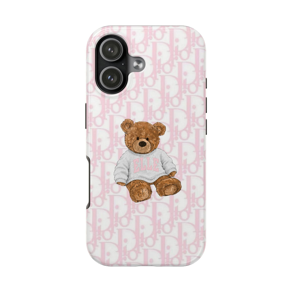 PERSONALIZED CUSTOM NAME PINK DIOR TEDDY BEAR PHONE CASE