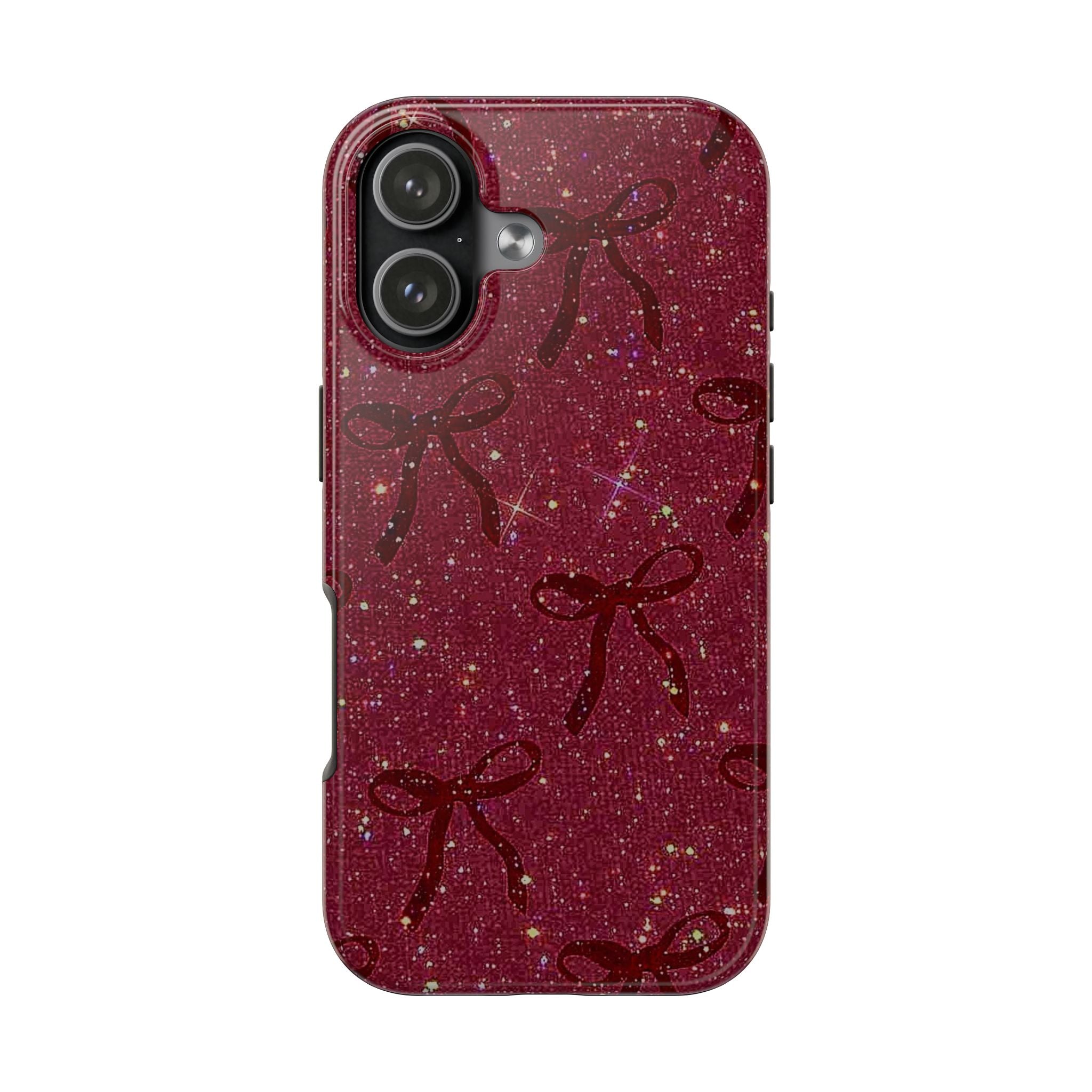 RED GLITTER BOWS PHONE CASE