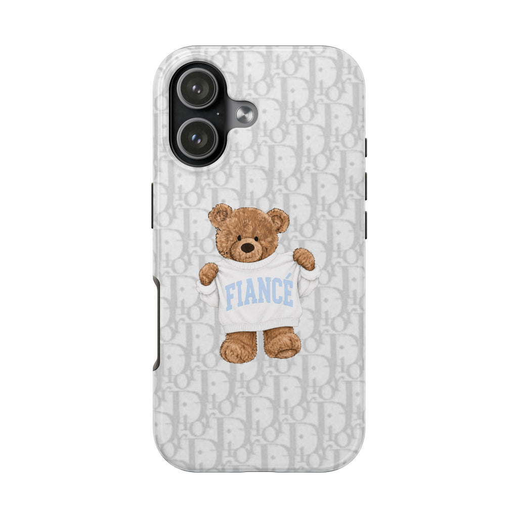 PERSONALIZED CUSTOM NAME GRAY DIOR TEDDY BEAR PHONE CASE