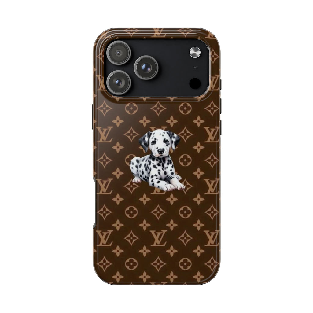 BROWN LV DALMATION PUPPY PHONE CASE