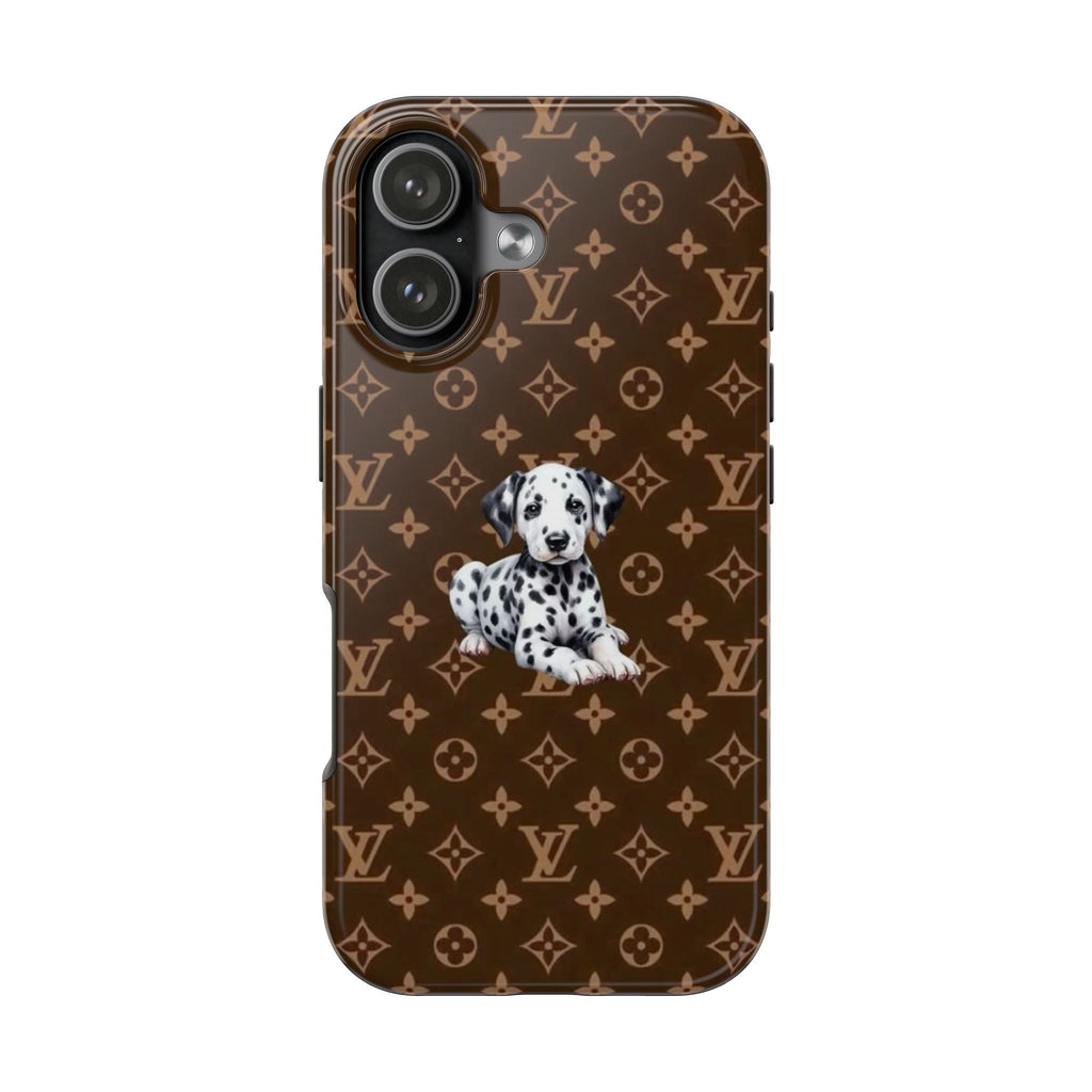 BROWN LV DALMATION PUPPY PHONE CASE