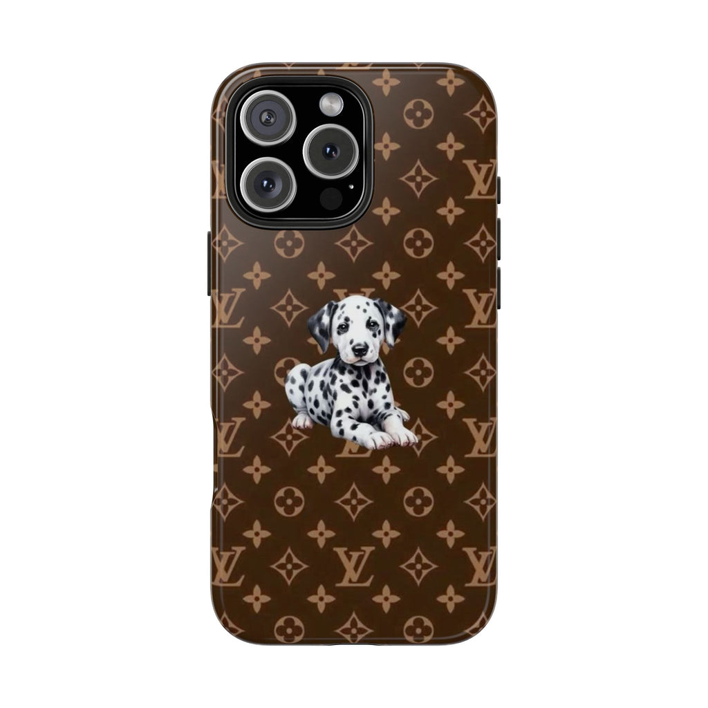 BROWN LV DALMATION PUPPY PHONE CASE