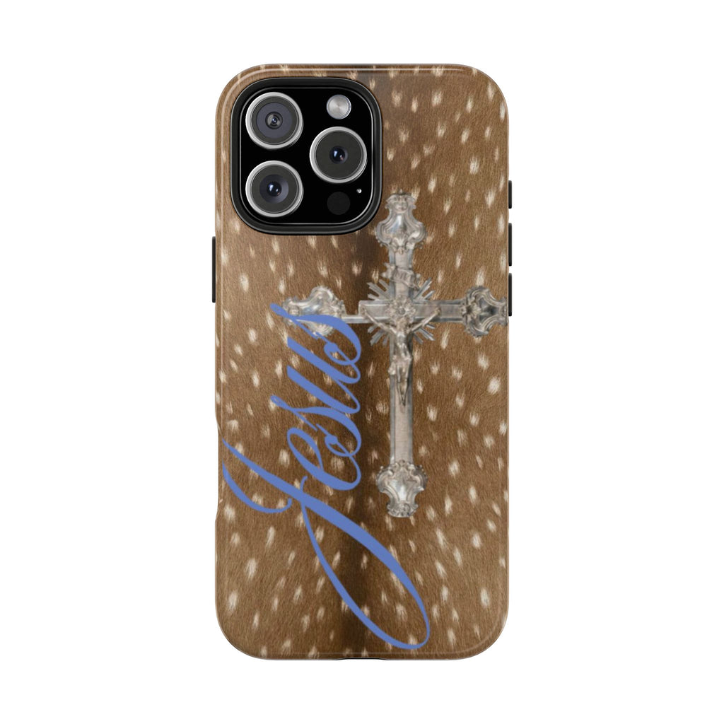FAWN FUR BAMBI DEER JESUS CROSS PHONE CASE
