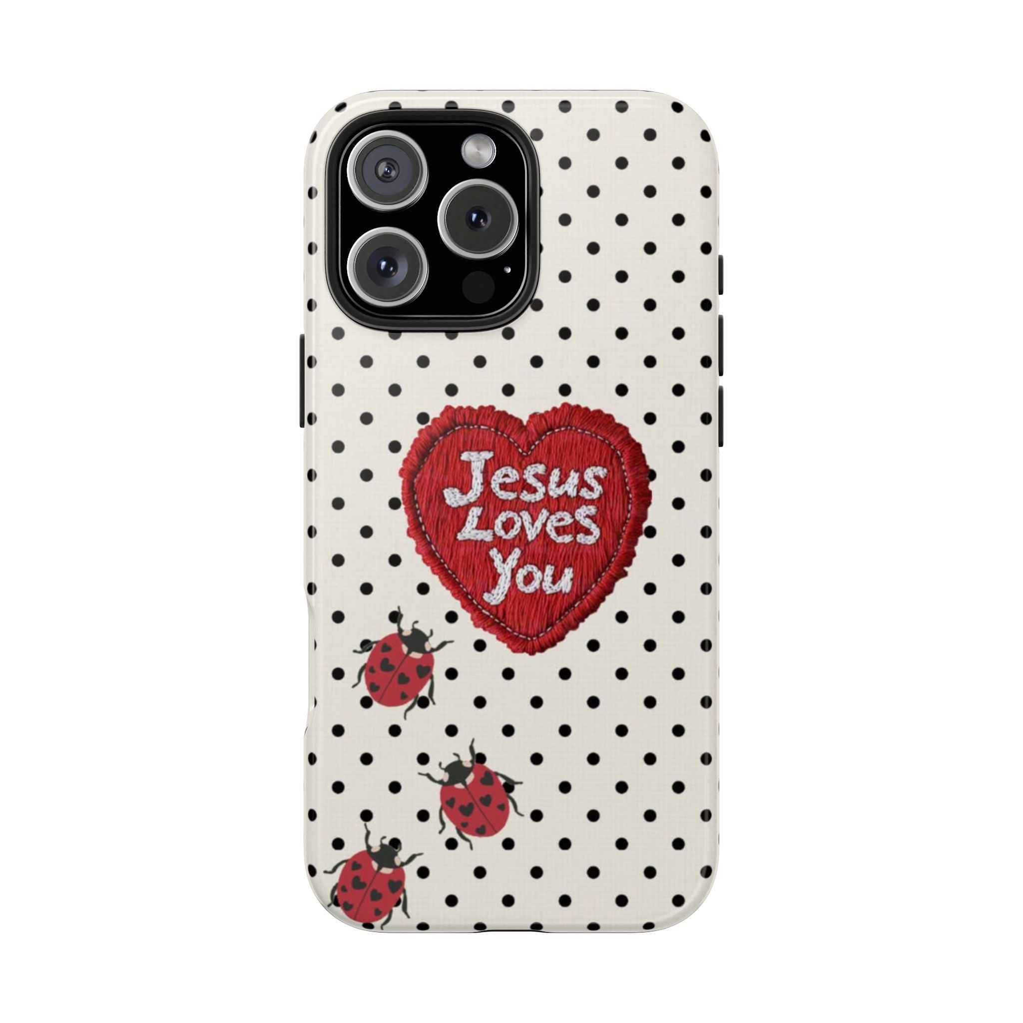 JESUS LOVES YOU POLKA DOTS LADYBUGS PHONE CASE