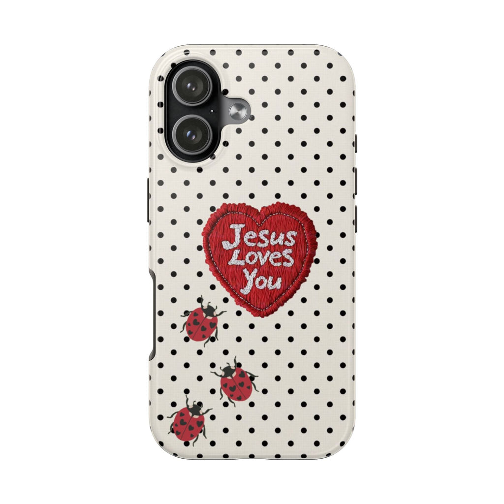 JESUS LOVES YOU POLKA DOTS LADYBUGS PHONE CASE