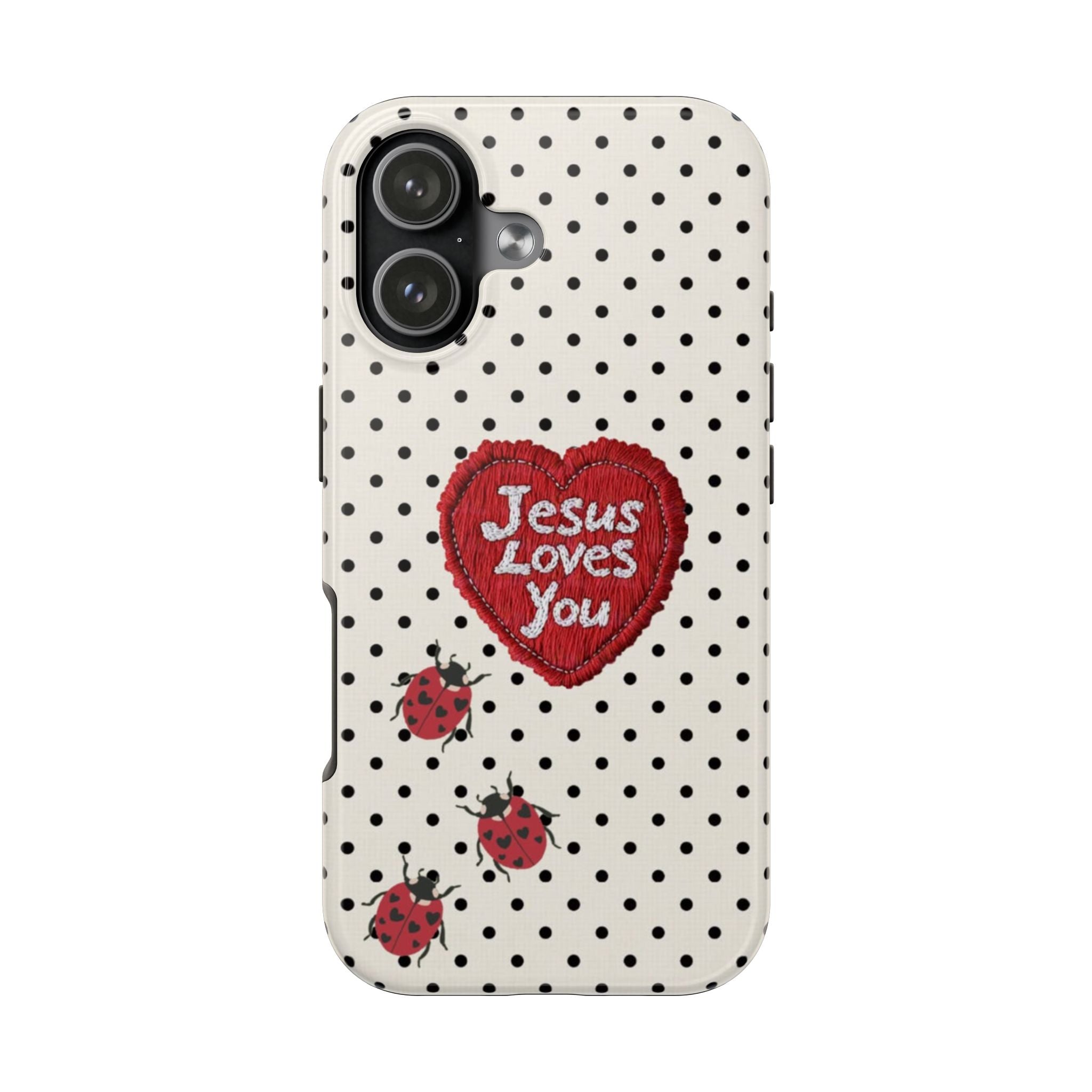 JESUS LOVES YOU POLKA DOTS LADYBUGS PHONE CASE