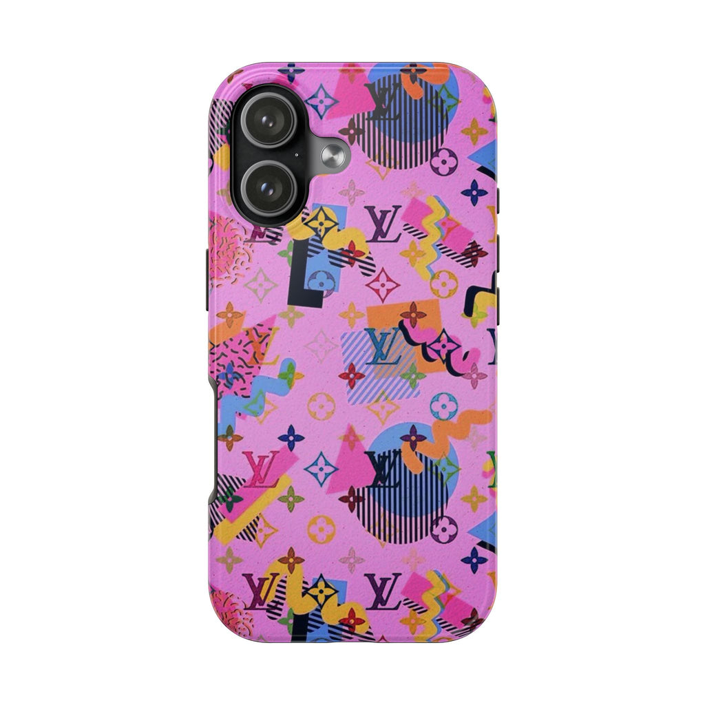 PINK 80'S LV PHONE CASE