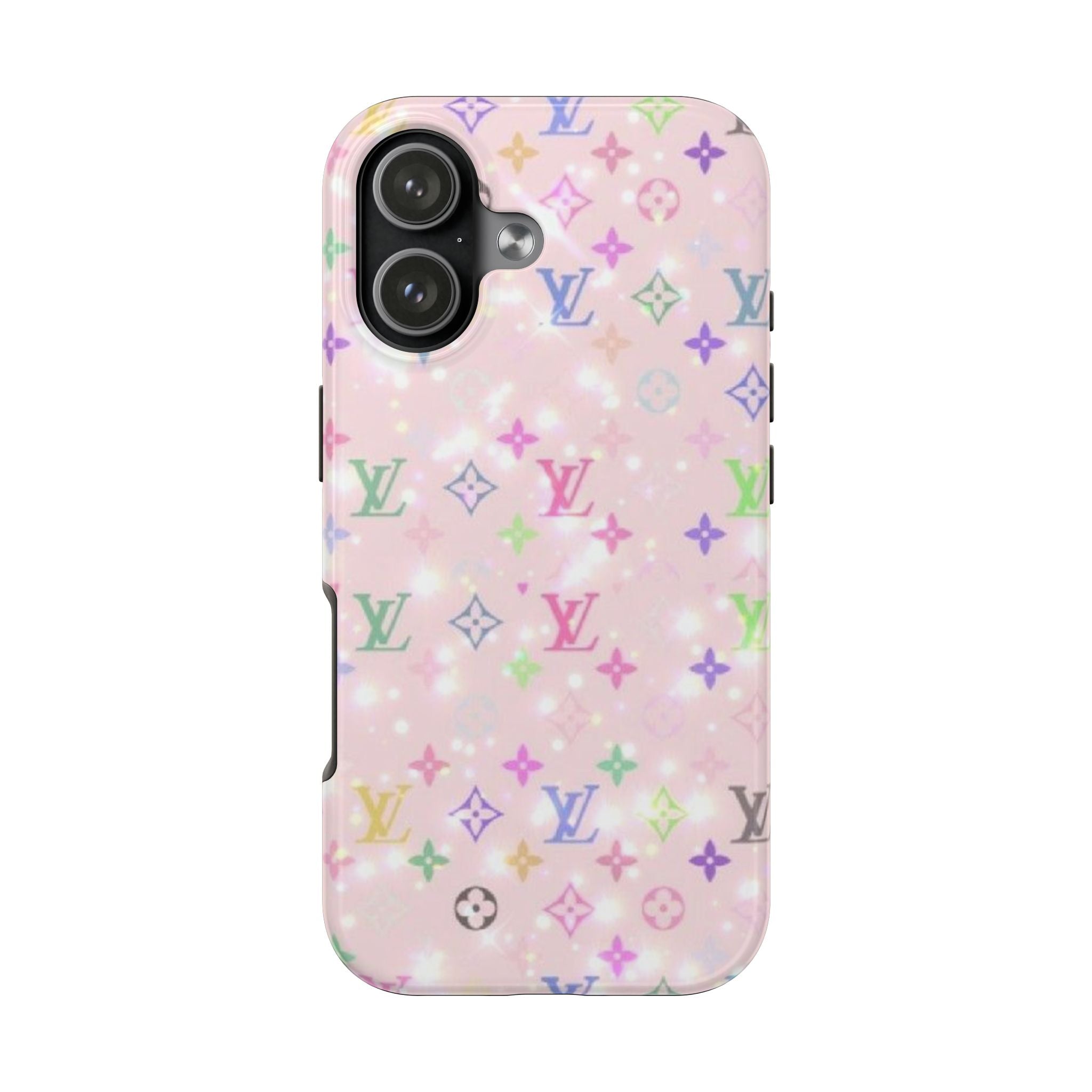 BABY PINK SPARKLE LV PHONE CASE