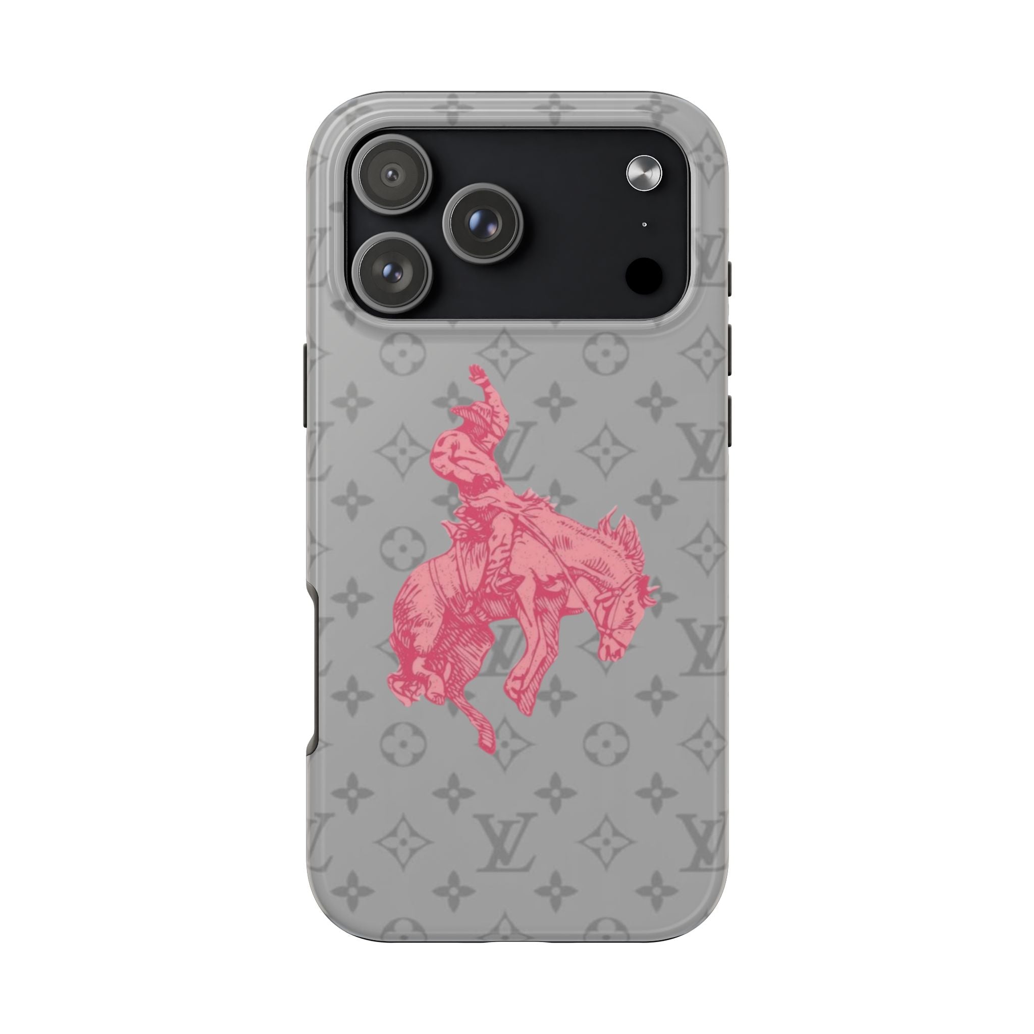 GRAY LV PINK COWBOY PHONE CASE