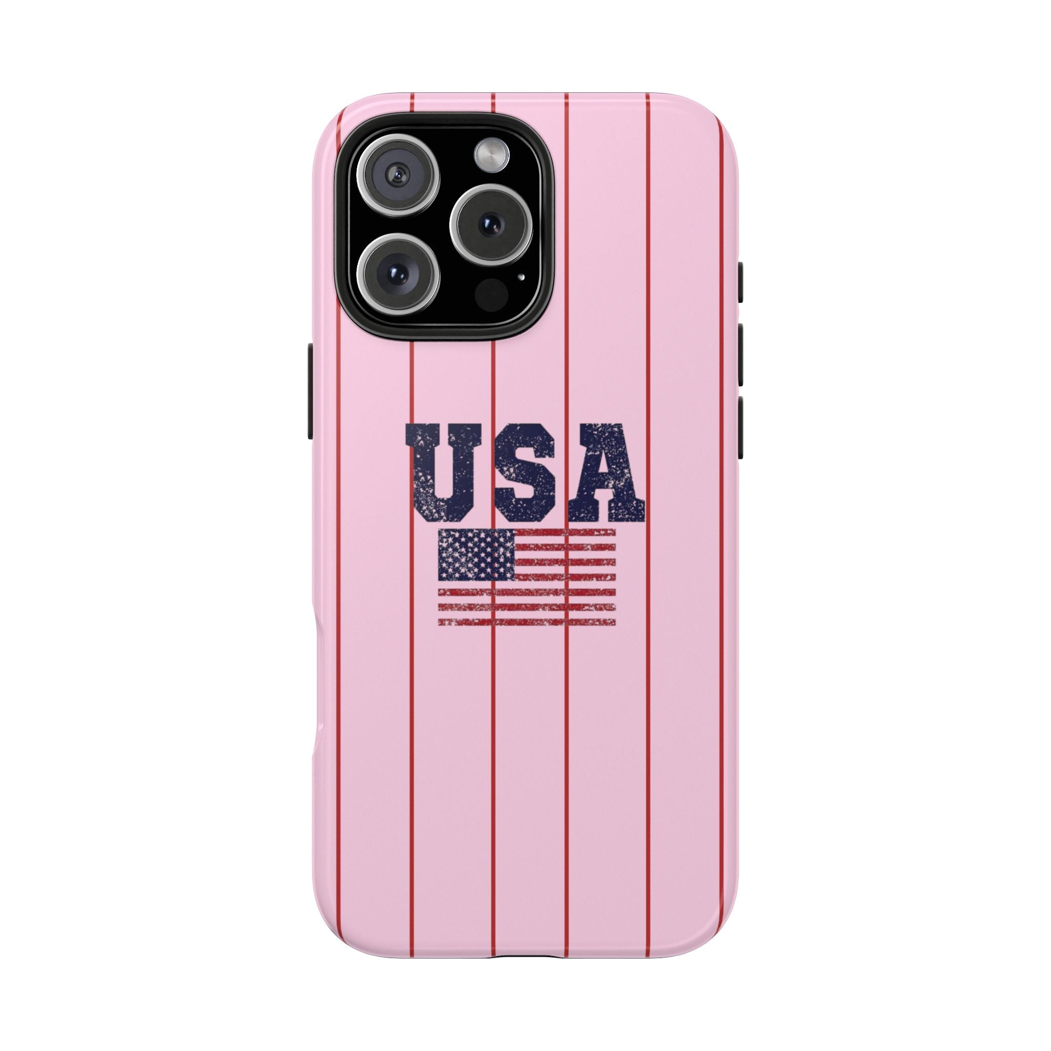 AMERICANA SUMMER PINK STRIPES USA PHONE CASE
