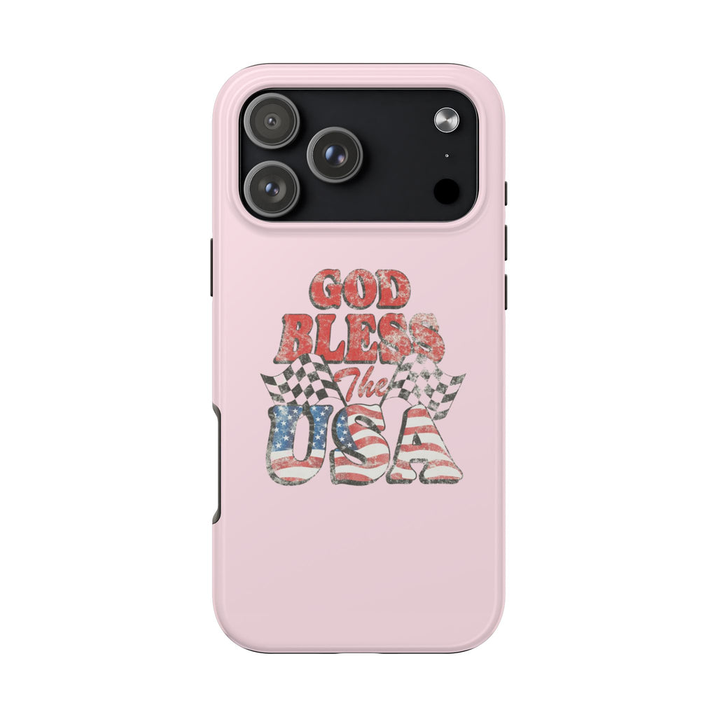 PINK GOD BLESS THE USA PHONE CASE