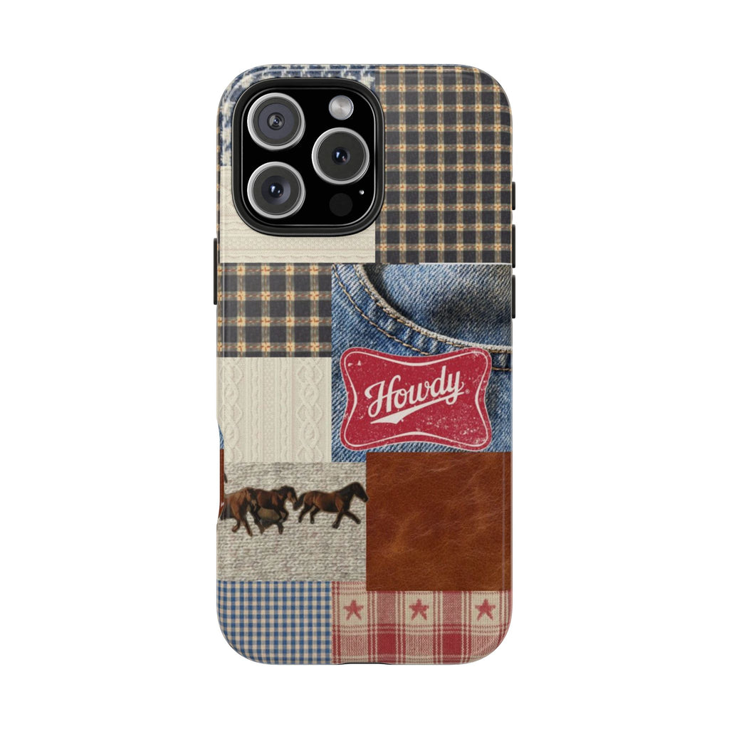 AMERICANA SUMMER HOWDY PLAID COLLAGE PHONE CASE