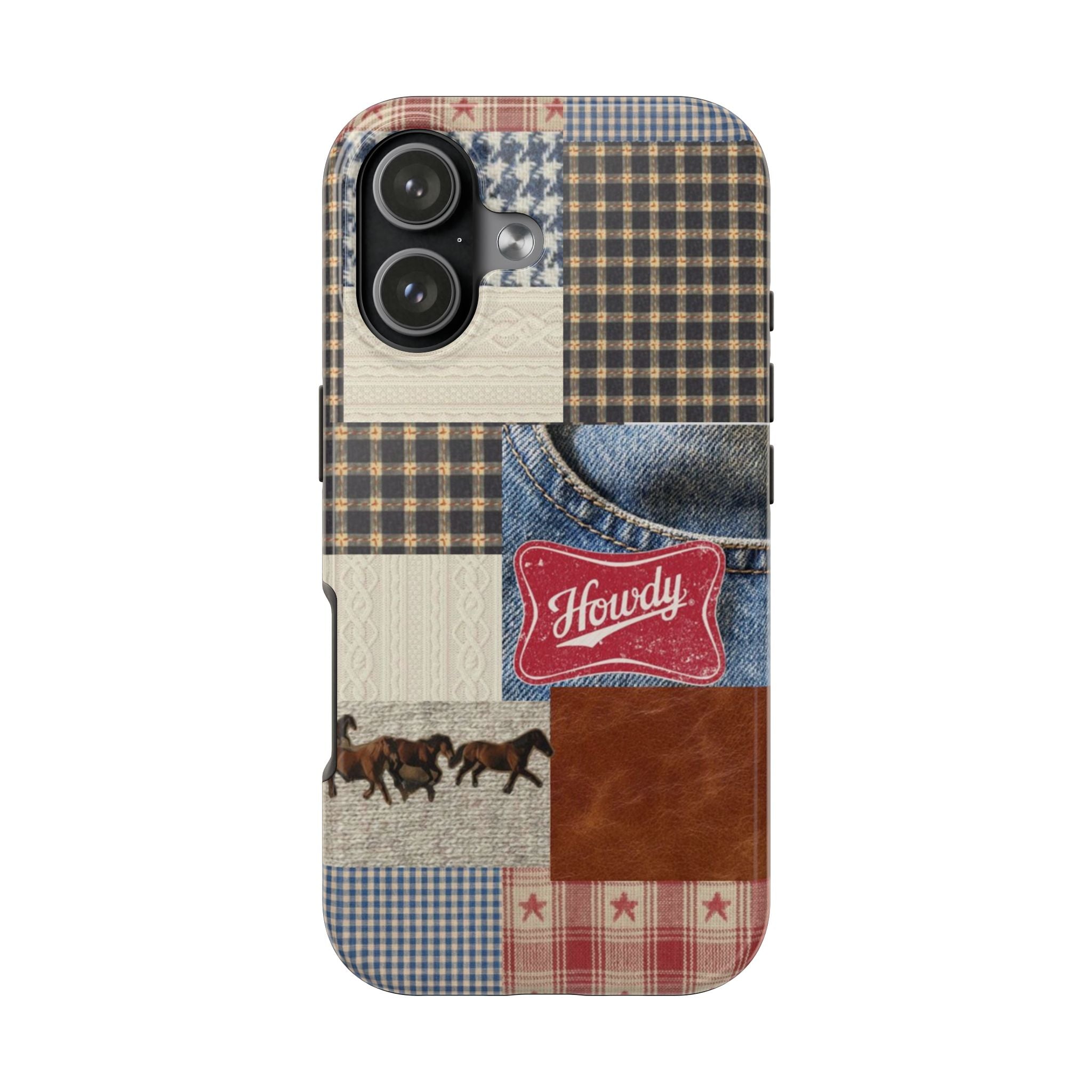 AMERICANA SUMMER HOWDY PLAID COLLAGE PHONE CASE