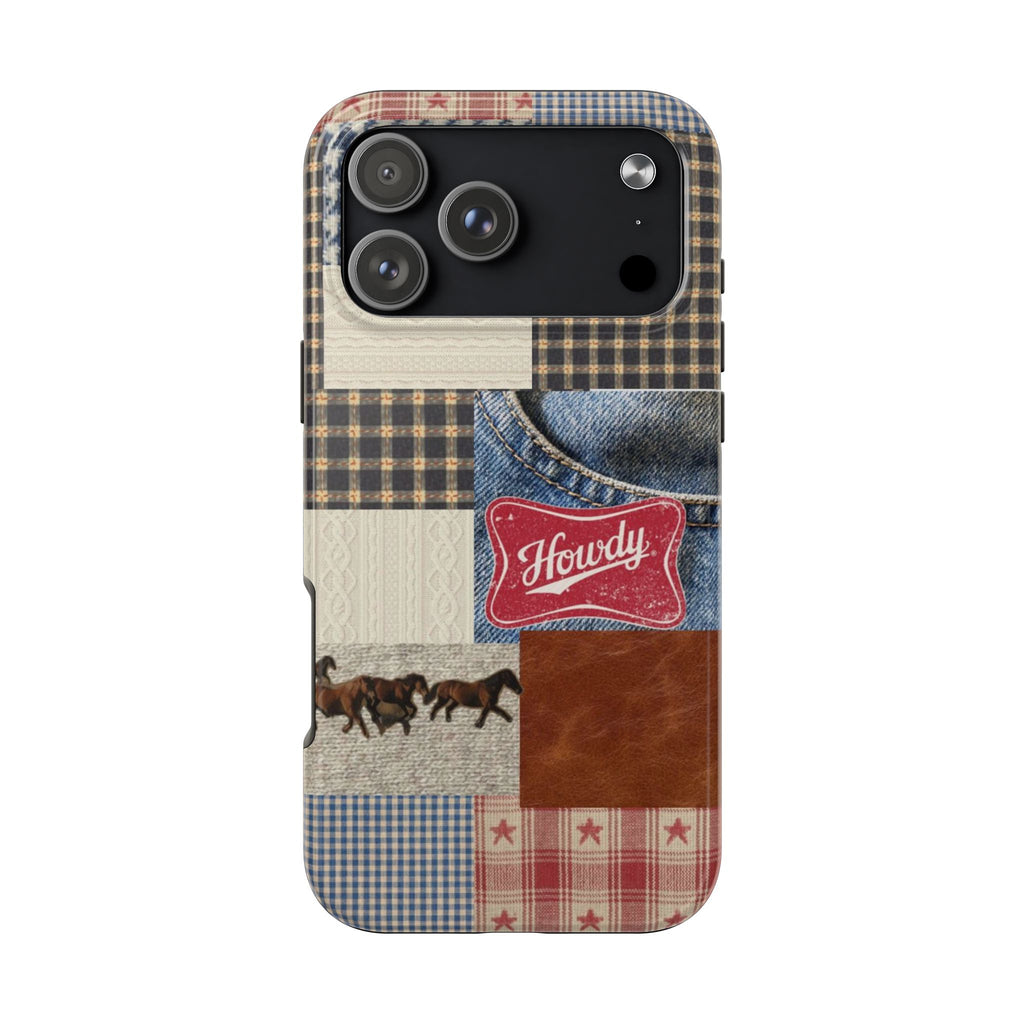 AMERICANA SUMMER HOWDY PLAID COLLAGE PHONE CASE