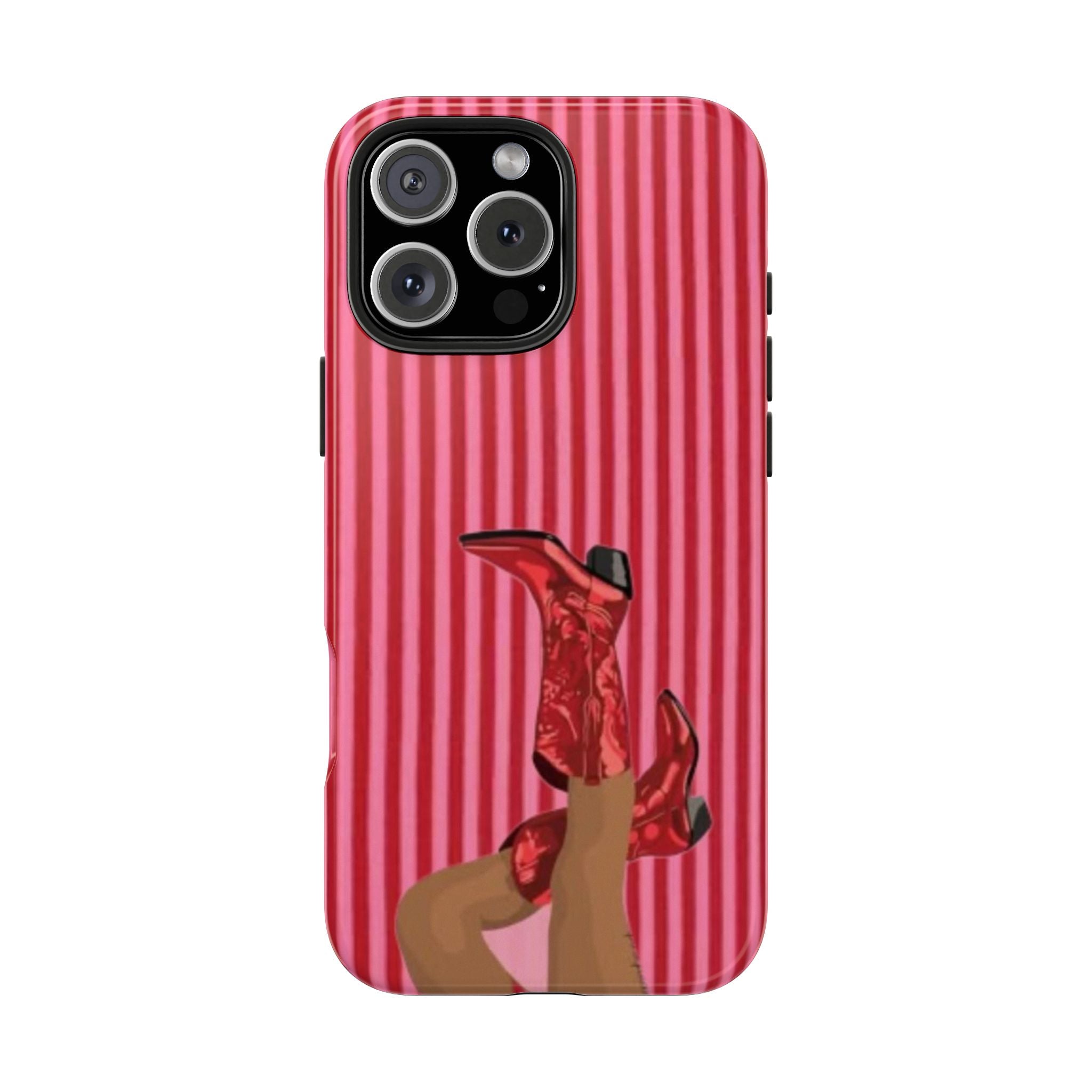 AMERICANA SUMMER RED STRIPES COWGIRL BOOTS PHONE CASE