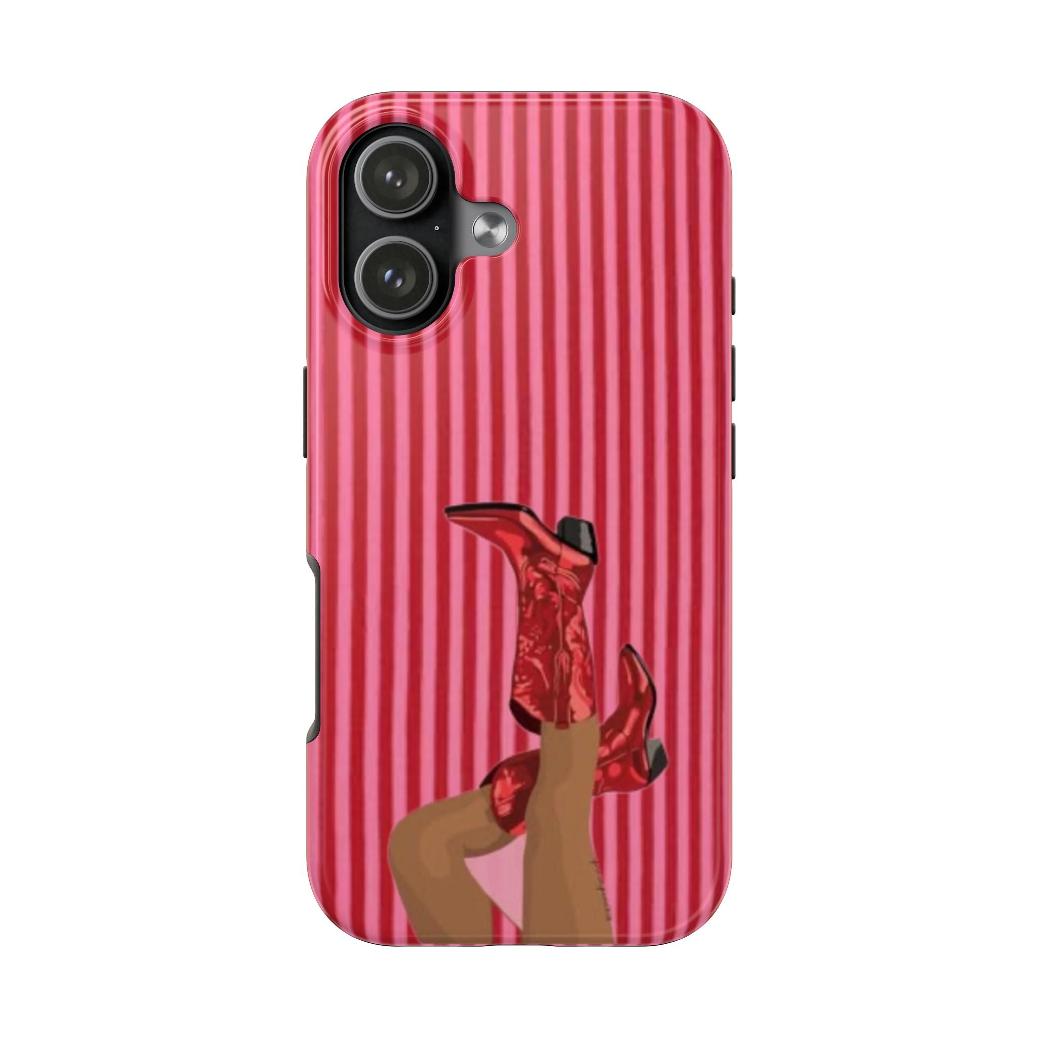 AMERICANA SUMMER RED STRIPES COWGIRL BOOTS PHONE CASE