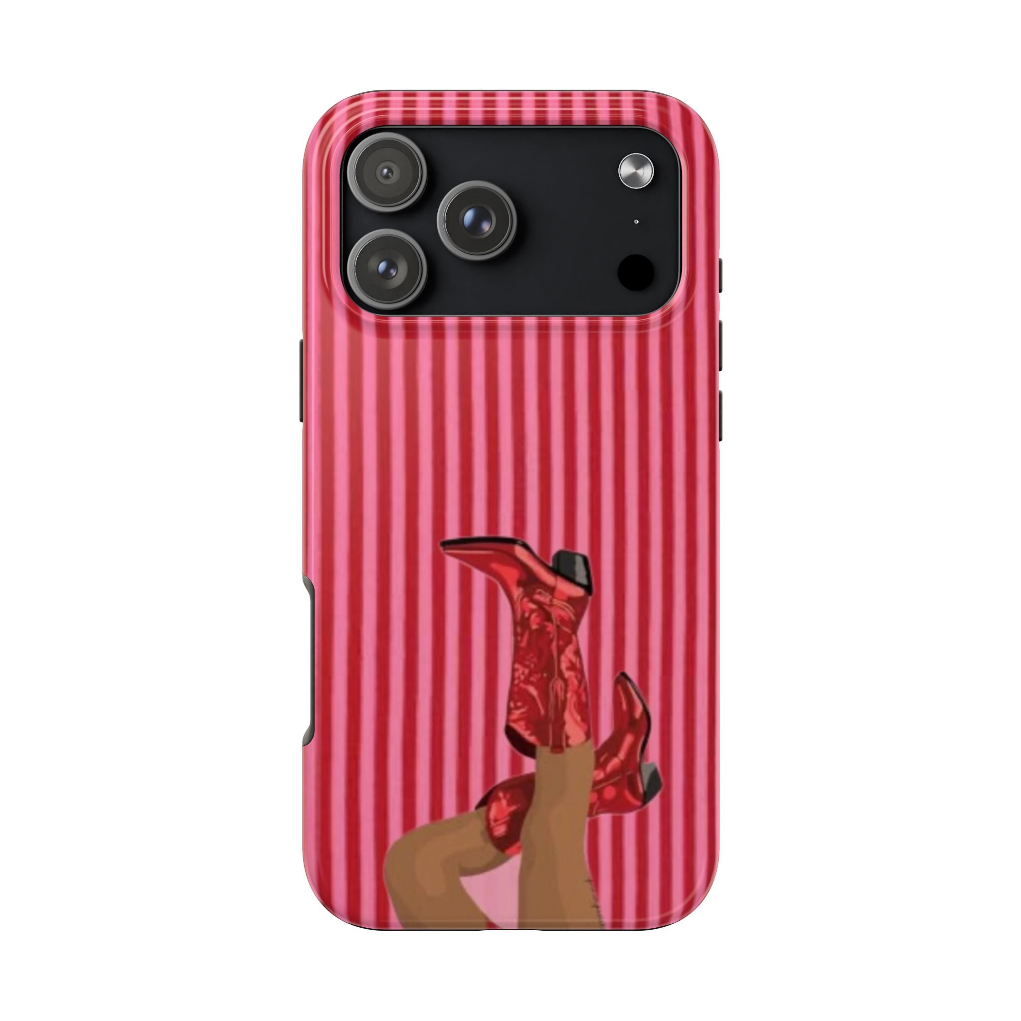 AMERICANA SUMMER RED STRIPES COWGIRL BOOTS PHONE CASE