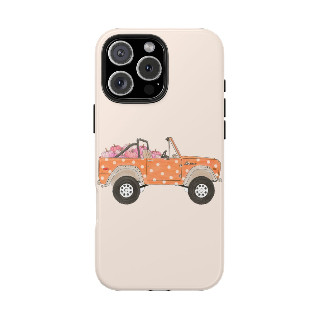 HALLOWEEN PINK PUMPKIN POLKA DOTS VINTAGE BRONCO PHONE CASE