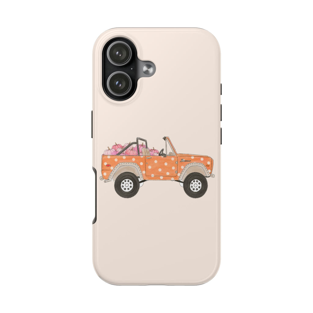 HALLOWEEN PINK PUMPKIN POLKA DOTS VINTAGE BRONCO PHONE CASE