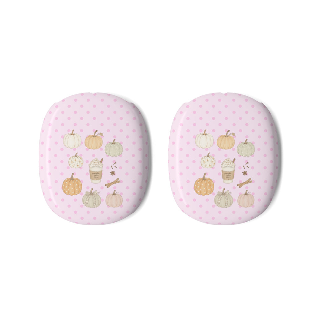 PINK POLKA DOTS COZY FALL PUMPKINS AIRPODS MAX CASE COVERS