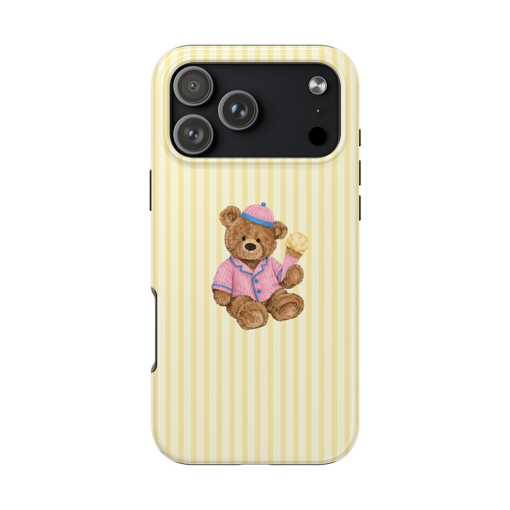 YELLOW STRIPES GELATO TEDDY BEAR PHONE CASE