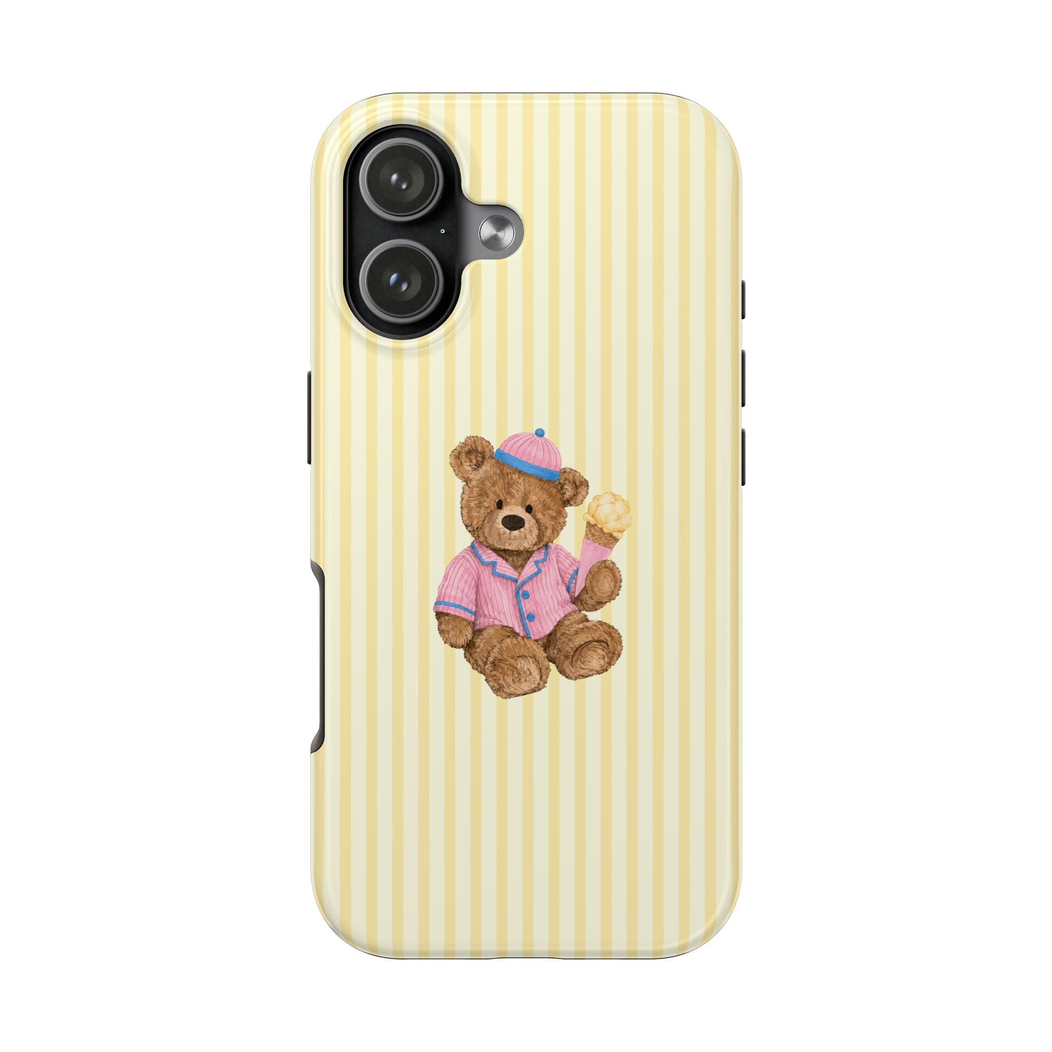 YELLOW STRIPES GELATO TEDDY BEAR PHONE CASE