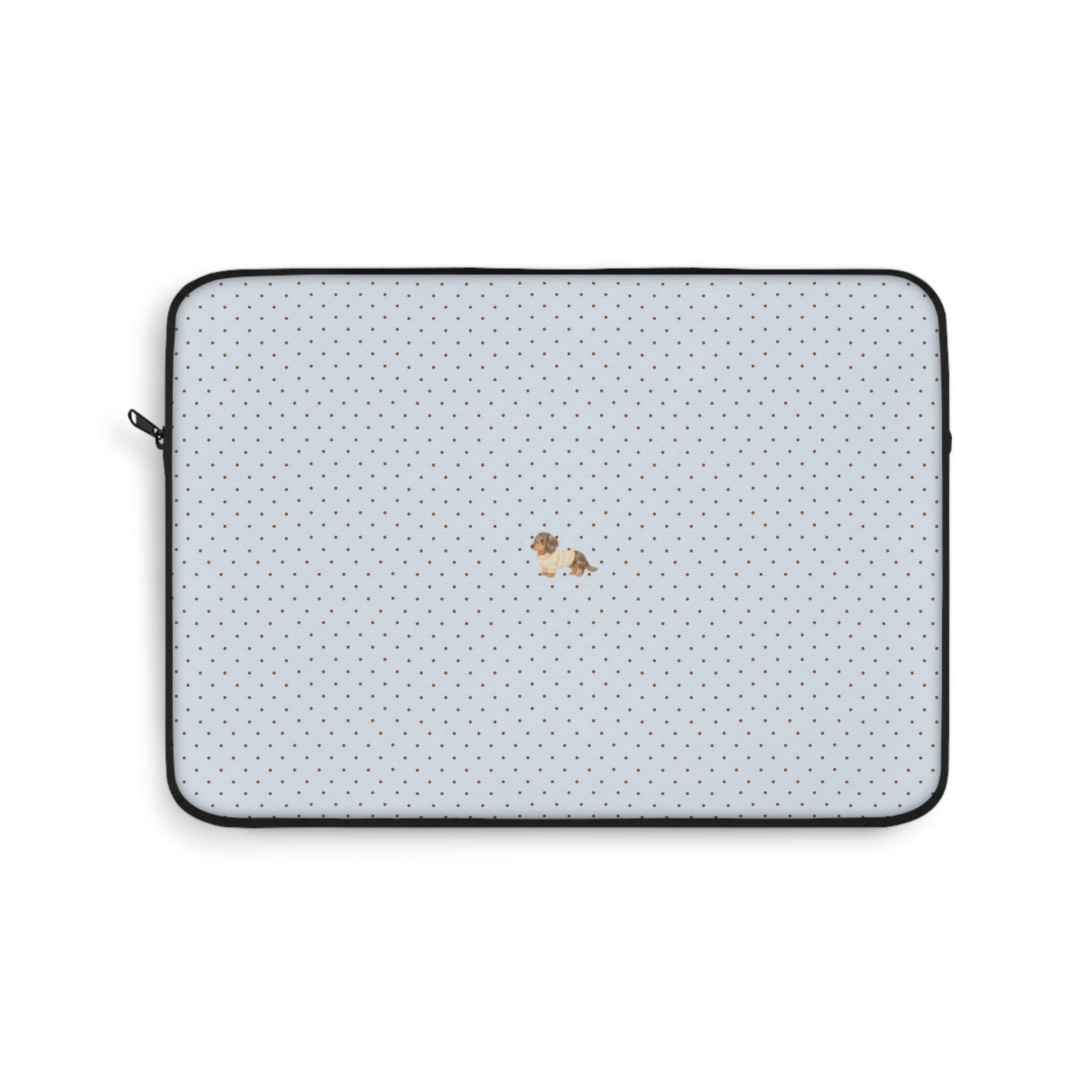 BLUE POLKA DOTS MINI DACHSHUND PUPPY DOG KINDLE IPAD & LAPTOP SLEEVE