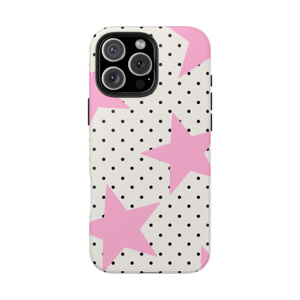 PINK STARS & DOTS PHONE CASE
